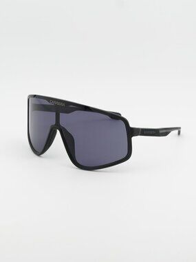 CARRERA 4017/S 0003 IR Sunglasses Black Shield Frame, Grey Lenses